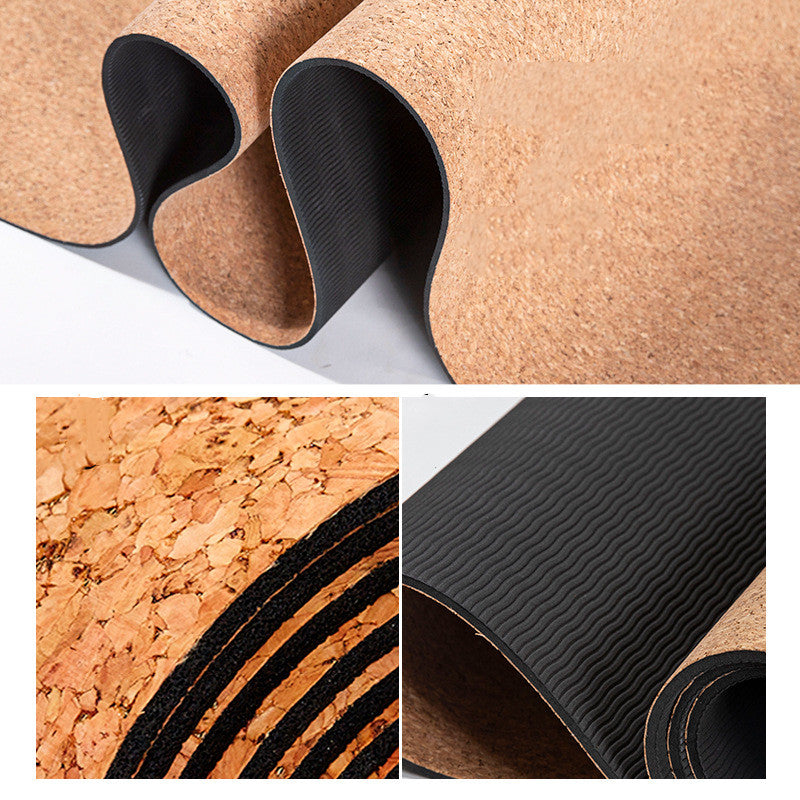 TPE Cork Yoga Mat Tasteless Non-slip