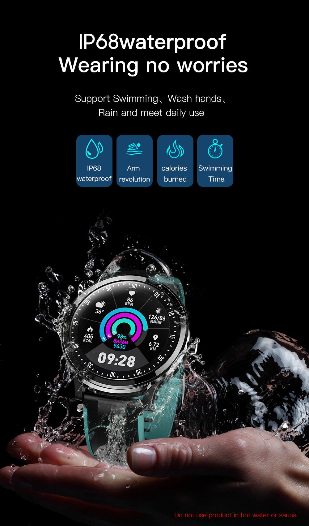 SN80 fashion watch fitness tracker