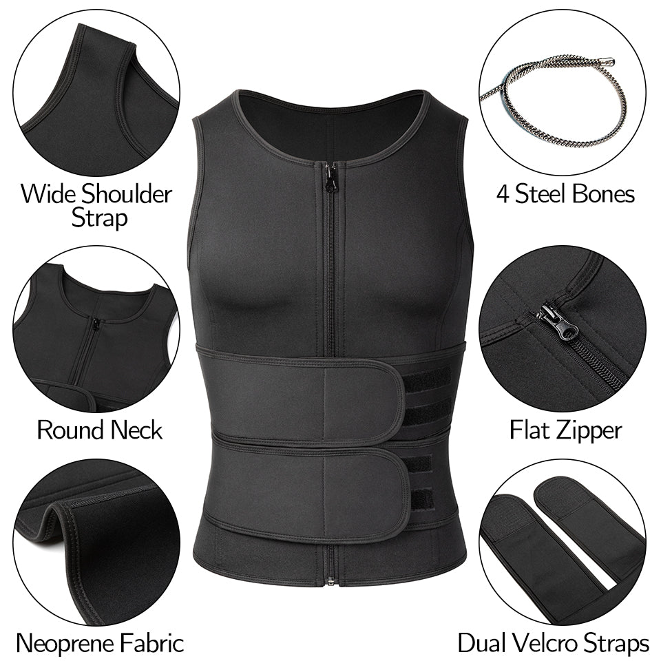 Men Sweat Vest Sauna Suit Waist