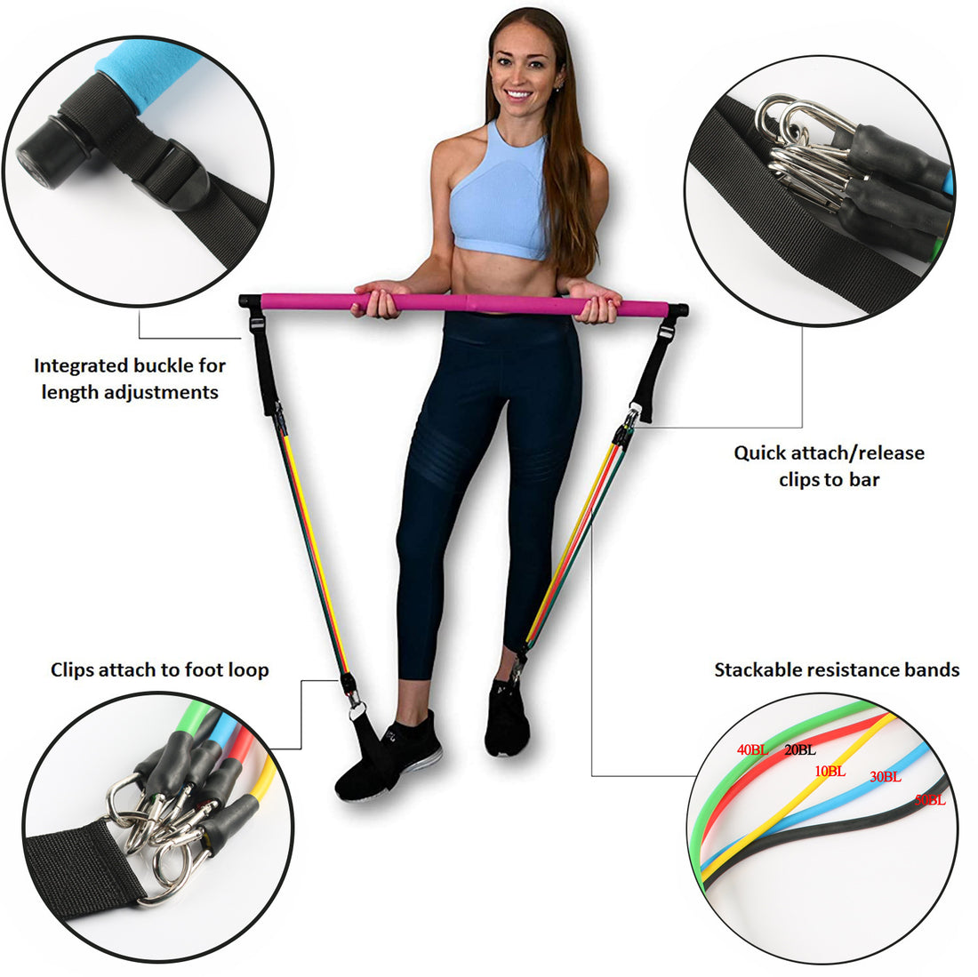 Elastic Bodybuilding Resistance Bands For Home Workout